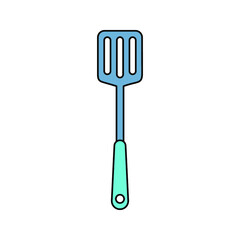 spatula for food Icon on white background color editable