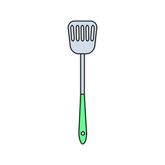 spatula for food Icon on white background color editable