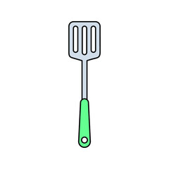 spatula for food Icon on white background color editable