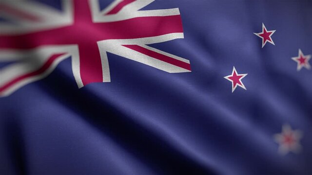New Zealand Flag Textured Waving Close Up Background HD