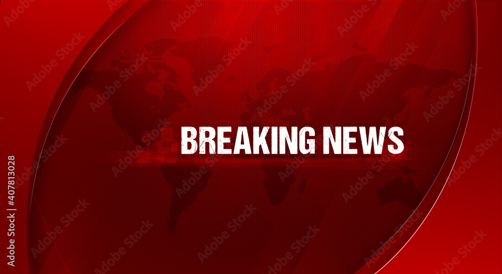 Poster modern breaking news abstract background concept. backdrop design with world map in the back