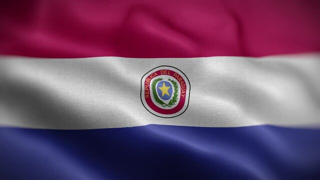 Paraguay Flag Textured Waving Front Background HD