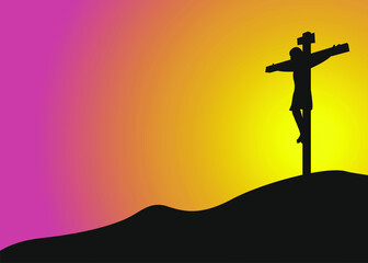 vector of jesus crucified and died