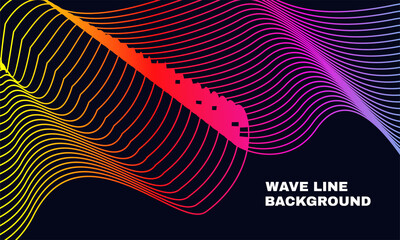 abstract background with dynamic waves line and particles suitable for design background part 3