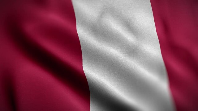 Peru Flag Textured Waving Close Up Background HD