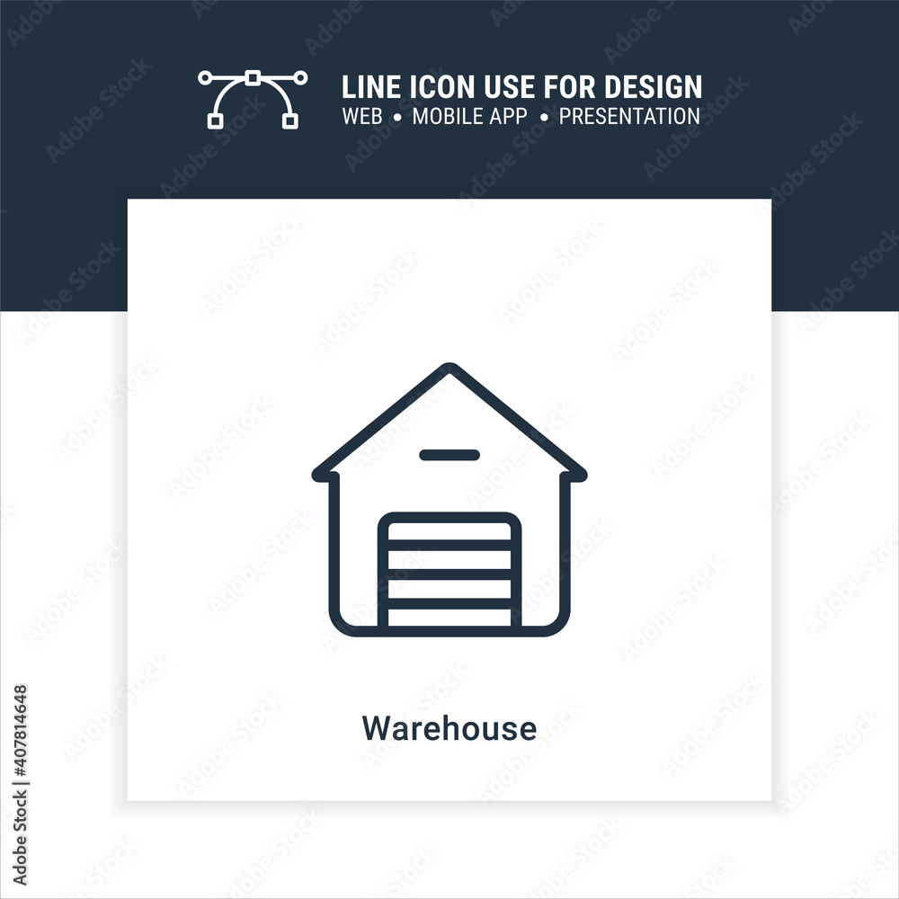 Poster warehouse single icon graphic design element vector illustration for business presentation, info-gra