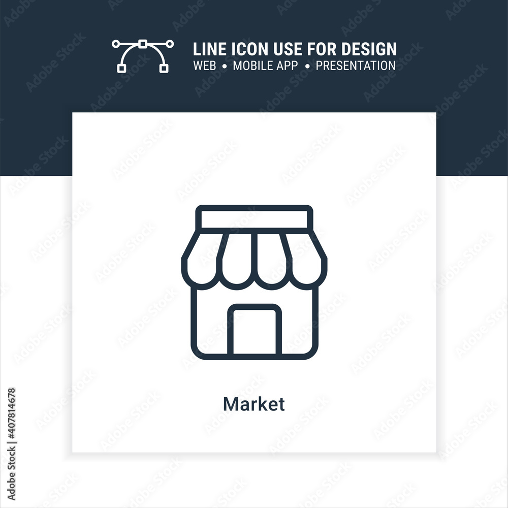 Poster market shop marketplace single icon graphic design element vector illustration for business presenta