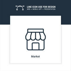 market shop marketplace single icon graphic design element vector illustration for business presentation, info-graphic, web and mobile application, app user interface