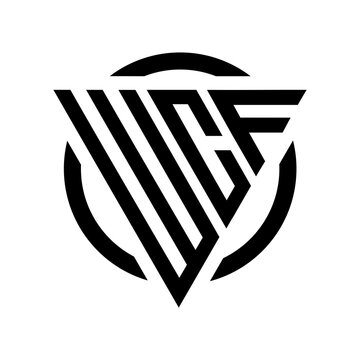 Initial letter WCF triangle monogram cool simple modern logo concept 