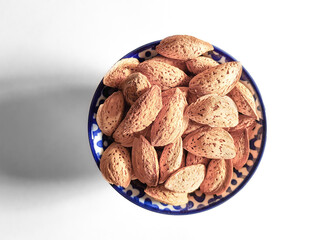 almonds snack on white background
