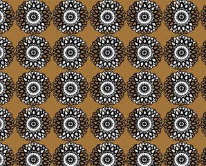 Brown flower pattern seamless textile printed t fabric and 
