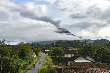 Mount Merapi is the most active volcano in Central Java and Yogyakarta, Indonesia