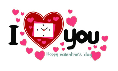 Happy Valentine's Day with love and hearts, Holiday greeting card, gift voucher, invitation design, love creative concept Vector illustration.