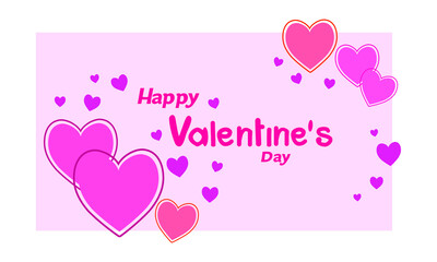 Happy Valentine's Day with love and hearts, Holiday greeting card, gift voucher, invitation design, love creative concept Vector illustration.