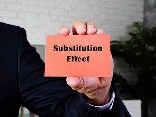  Financial concept about Substitution Effect with inscription on the piece of paper.