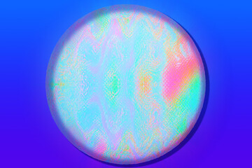 An abstract iridescent 3d sphere shape background image.