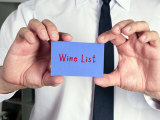 Conceptual photo about  Wine List    with written text.