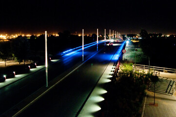 Fototapeta na wymiar Tarragona. Puente del Francolí iluminado de noche.