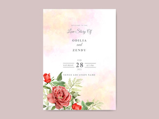 beautiful and elegant floral hand drawn wedding invitation card 