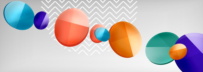 Abstract glossy round shapes vector background. Vector futuristic illustration for covers, banners, flyers and posters and other