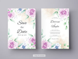 Fototapeta na wymiar Beautiful wedding invitation with flower decoration