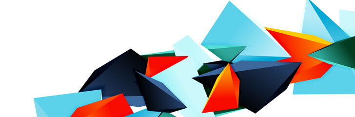 Triangle mosaic abstract background, 3d triangular low poly shapes. Geometric vector illustration for covers, banners, flyers and posters and other