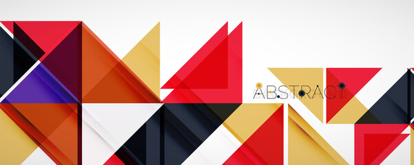 Geometric abstract background. Techno color triangle shapes. Vector illustration for covers, banners, flyers and posters and other designs
