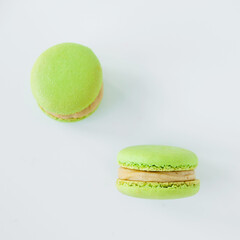 colored macaroon on a light background