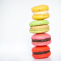 colored macaroon on a light background