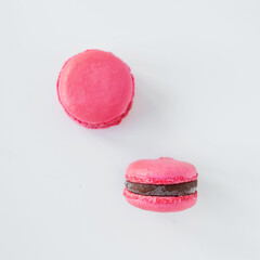 colored macaroon on a light background