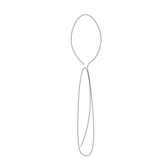 Spoon silhouette line drawing, vector illustration