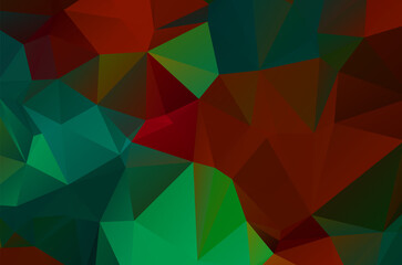 Abstract green vivid wallpaper mosaic background. Geometric triangle