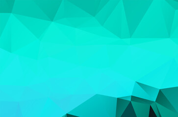 Abstract green vivid wallpaper mosaic background. Geometric triangle