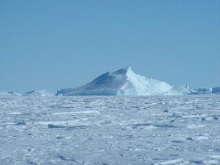 antarctica ice icebergs sea snow winter day