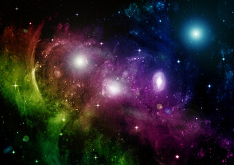 galaxy in a free space. 3D rendering