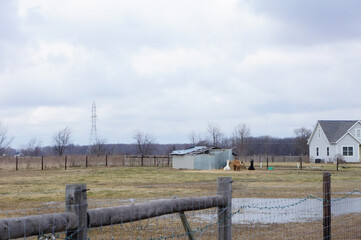 Cloudy day of rural landscape