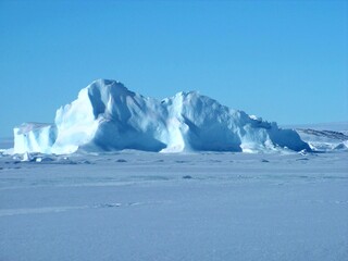 antarctica ice icebergs sea snow winter day
