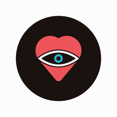 Heart shape with eye icon design vector illustration