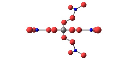 Arrow-like organic molecule solated on white