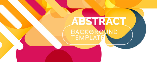 Modern geometric round shapes and dynamic lines, abstract background. Vector illustration for placards, brochures, posters and banners