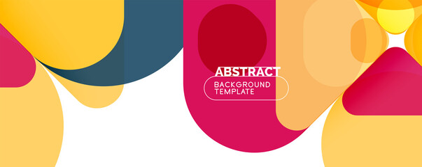Modern geometric round shapes and dynamic lines, abstract background. Vector illustration for placards, brochures, posters and banners