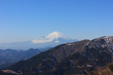 丹沢の名峰「大山「から見た風景、冨士山