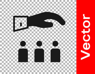 Black Boss with employee icon isolated on transparent background. Vector.