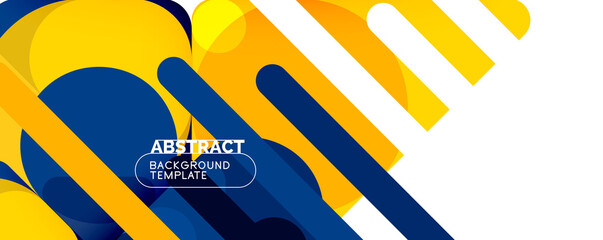 Modern geometric round shapes and dynamic lines, abstract background. Vector illustration for placards, brochures, posters and banners