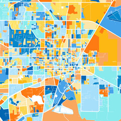 Art map of Gainesville, UnitedStates in Blue Orange