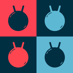 Pop art Kettlebell icon isolated on color background. Sport equipment. Vector.
