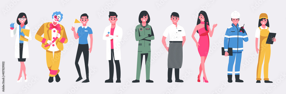 Wall mural people job set ,Vector illustration cartoon character.