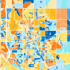 Art map of Norman, UnitedStates in Blue Orange