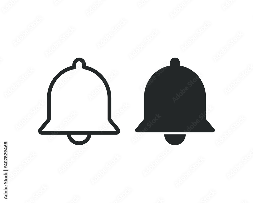 Poster bell icon vector. notification and alarm symbol. flat shape application interface sign button. decor