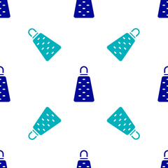 Blue Grater icon isolated seamless pattern on white background. Kitchen symbol. Cooking utensil. Cutlery sign. Vector.